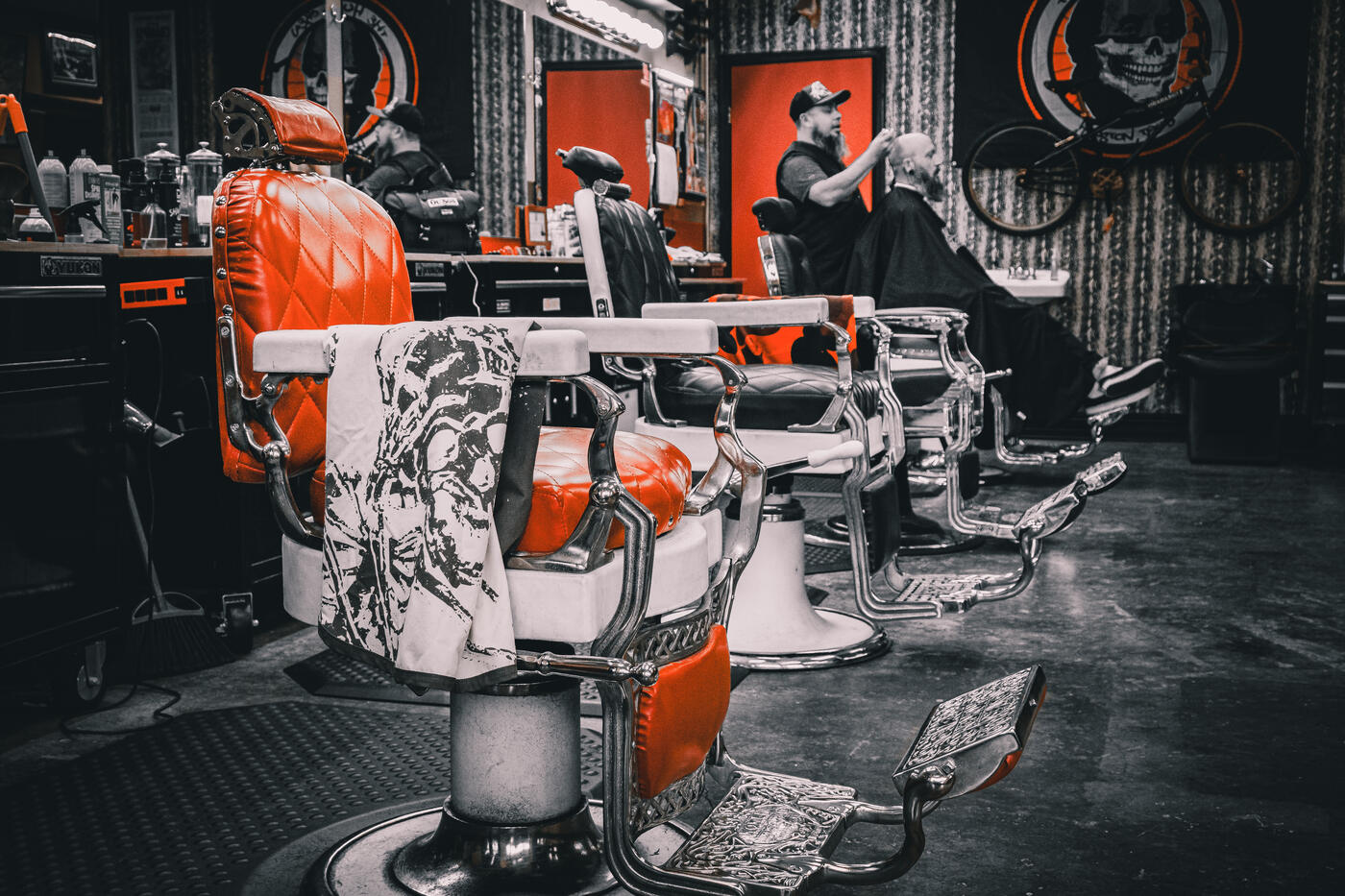Vintage barber chairs at Dusty Jo's Debonaire Depot